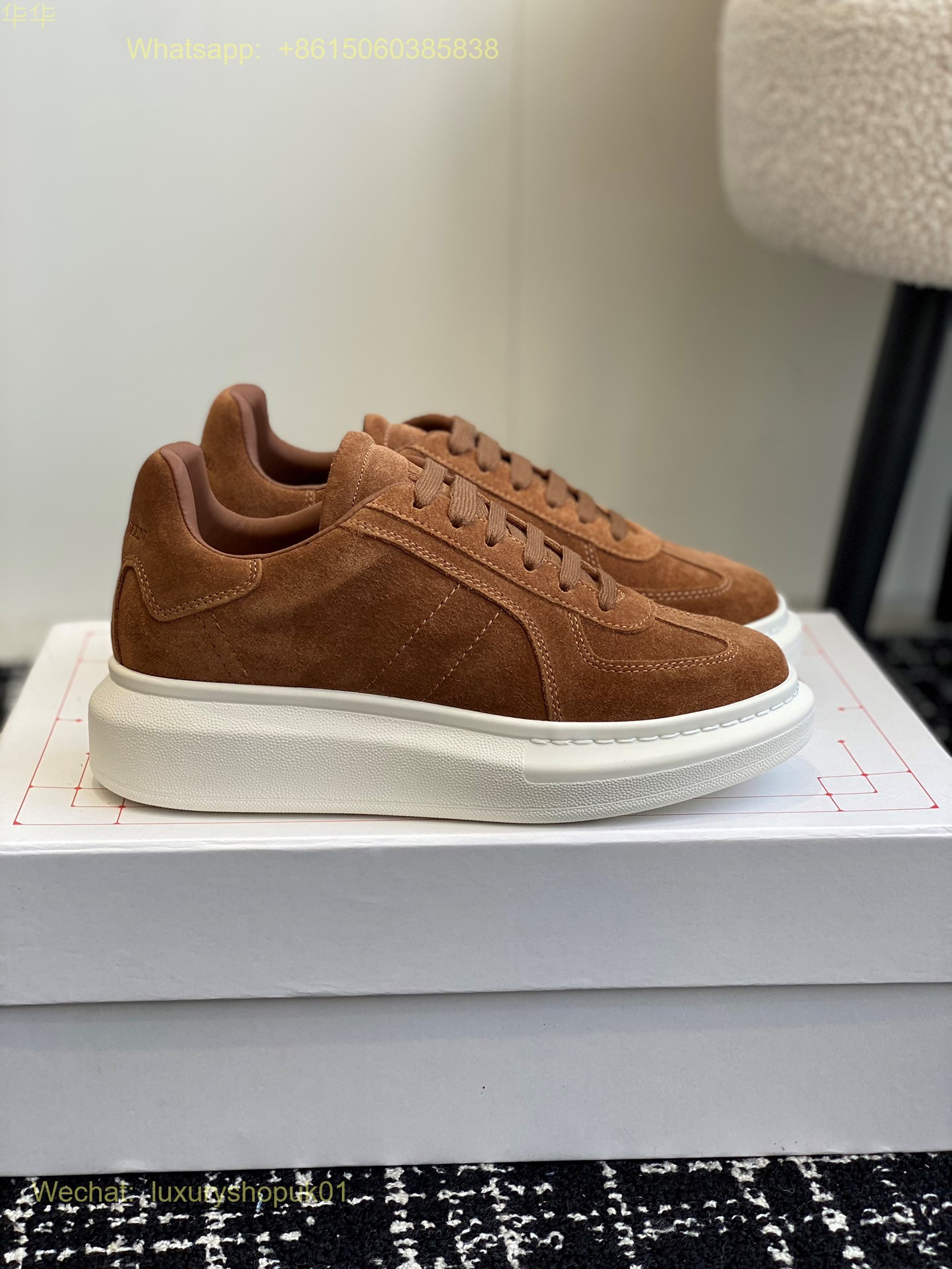 Alexander McQueen suede Oversized Lace-Up Low-Top Sneakers Mens Women Sports Shoes