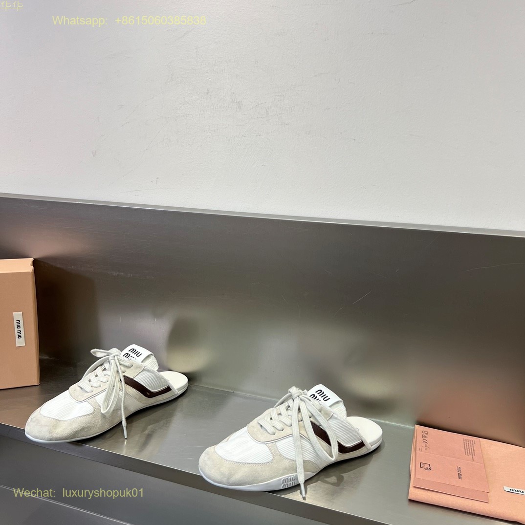 Miu Miu Mule slipper slip on Sneakers Women Mens Shoes
