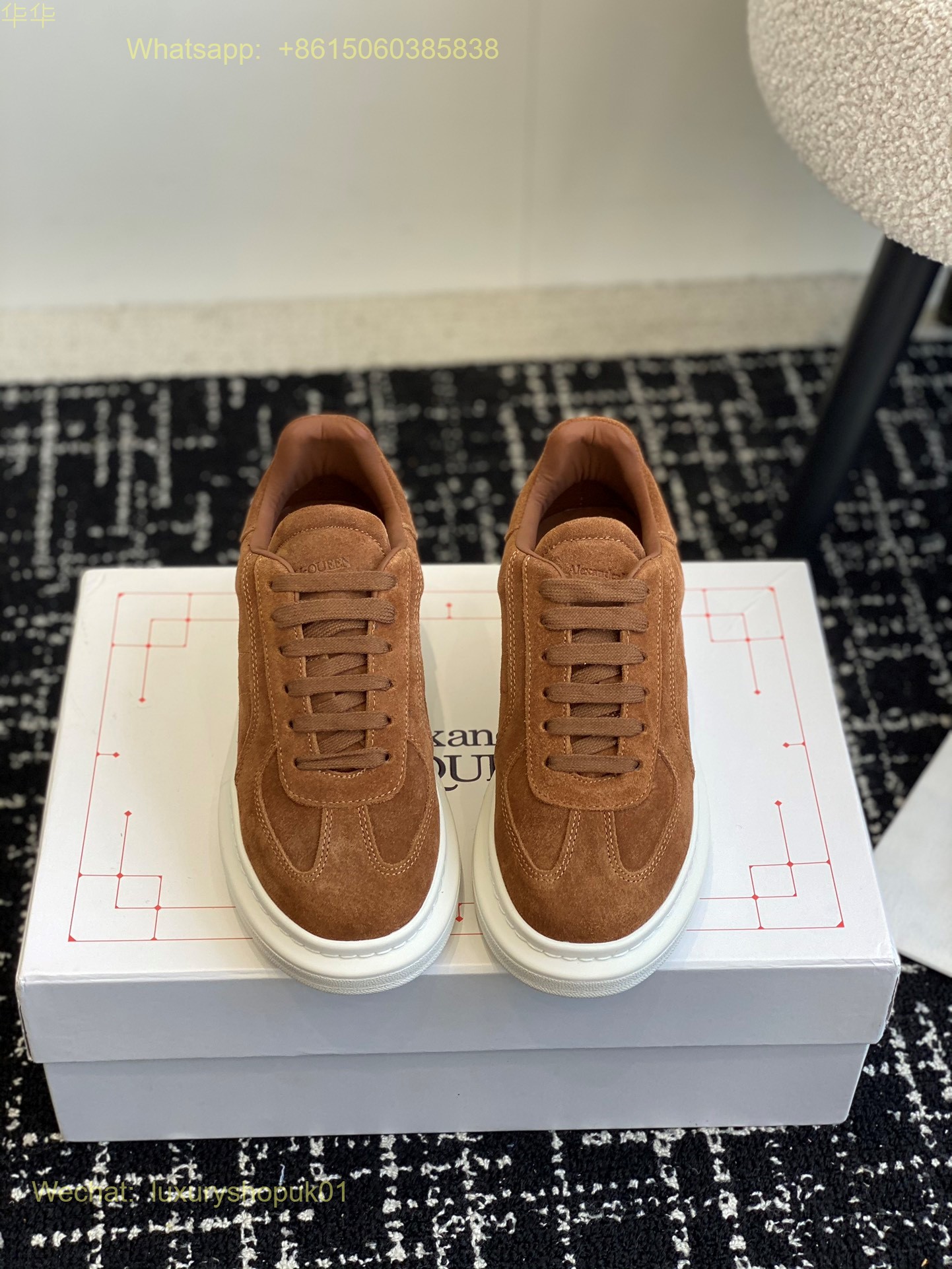 Alexander McQueen suede Oversized Lace-Up Low-Top Sneakers Mens Women Sports Shoes