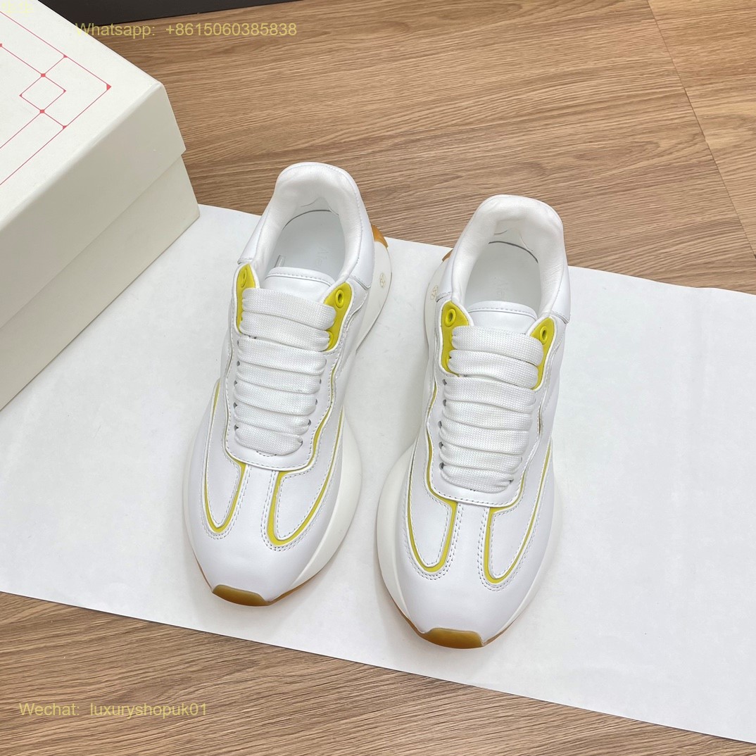 Alexander McQueen Leather Sprint Runner Sneakers Mens Women Shoes