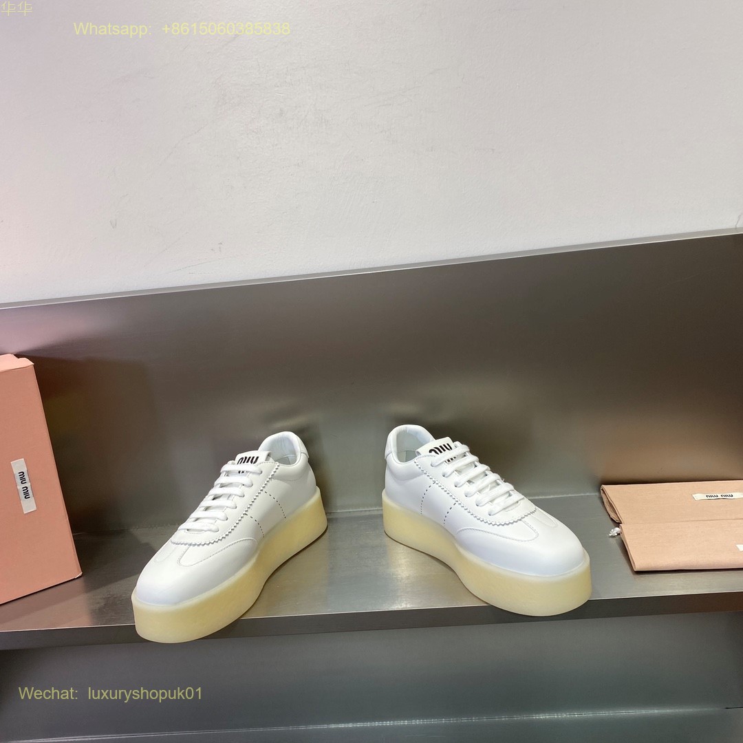 Miu Miu Logo-Patch Lace-Up Sneakers Women Shoes