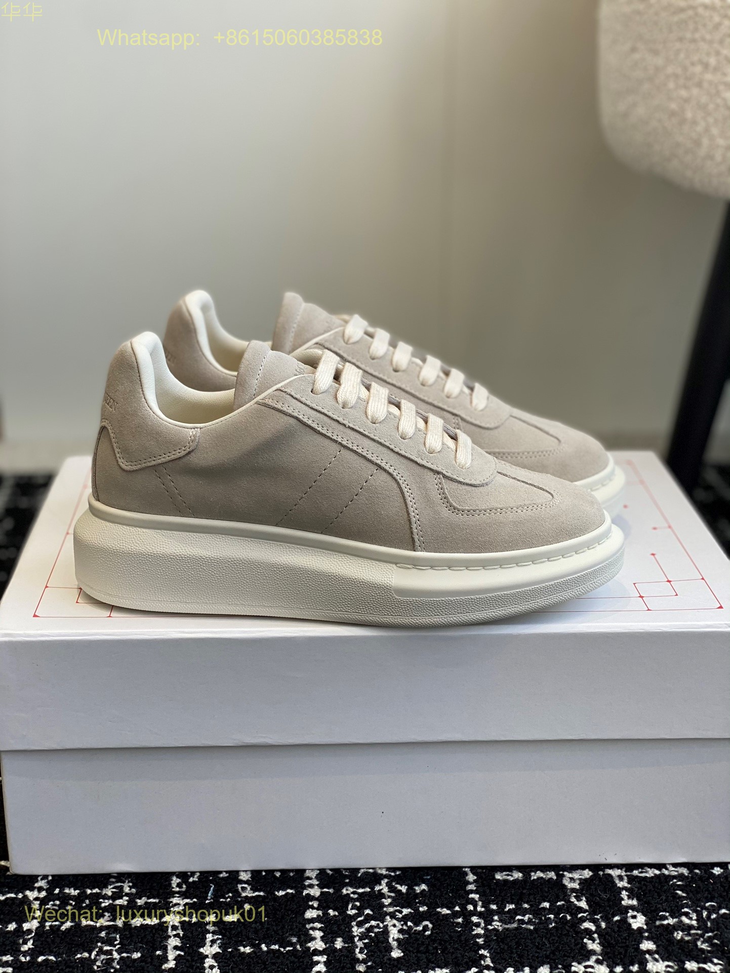 Alexander McQueen suede Oversized Lace-Up Low-Top Sneakers Mens Women Sports Shoes