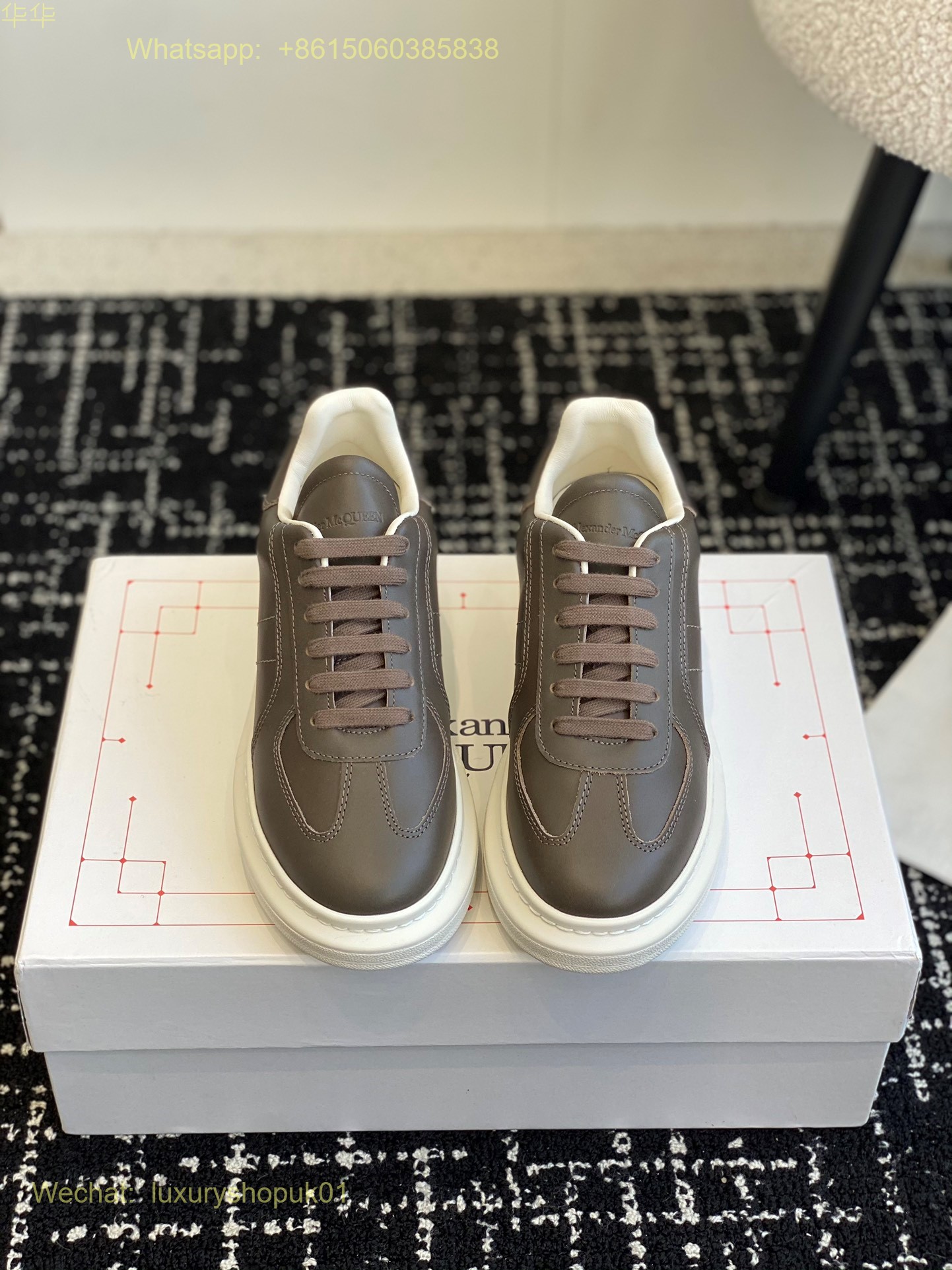 Alexander McQueen Oversized Lace-Up Low-Top Sneakers Mens Women Sports Shoes