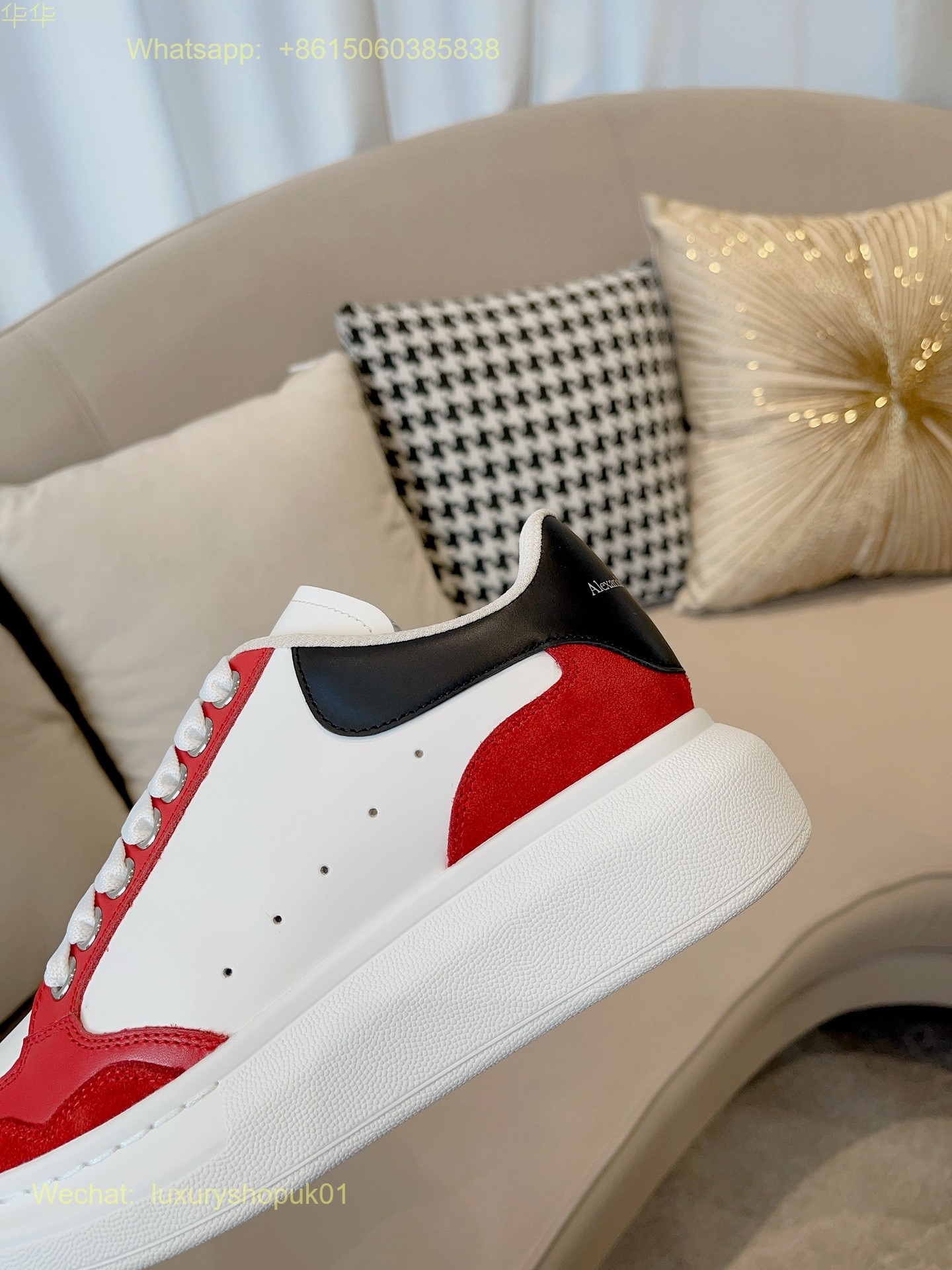 Alexander McQueen Oversized Lace-Up Low-Top Sneakers Mens Women Sports Shoes