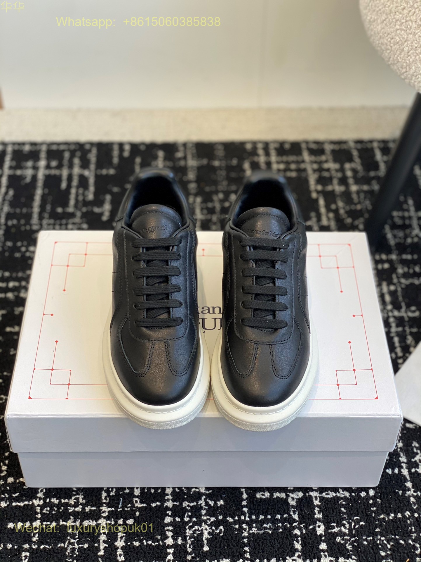 复Alexander McQueen Oversized Lace-Up Low-Top Sneakers Mens Women Sports Shoes