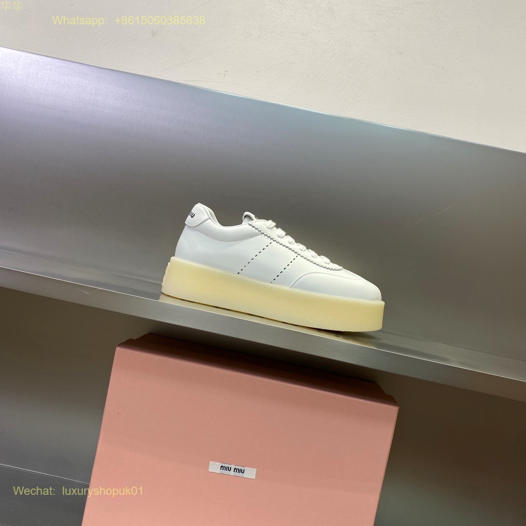 Miu Miu Logo-Patch Lace-Up Sneakers Women Shoes