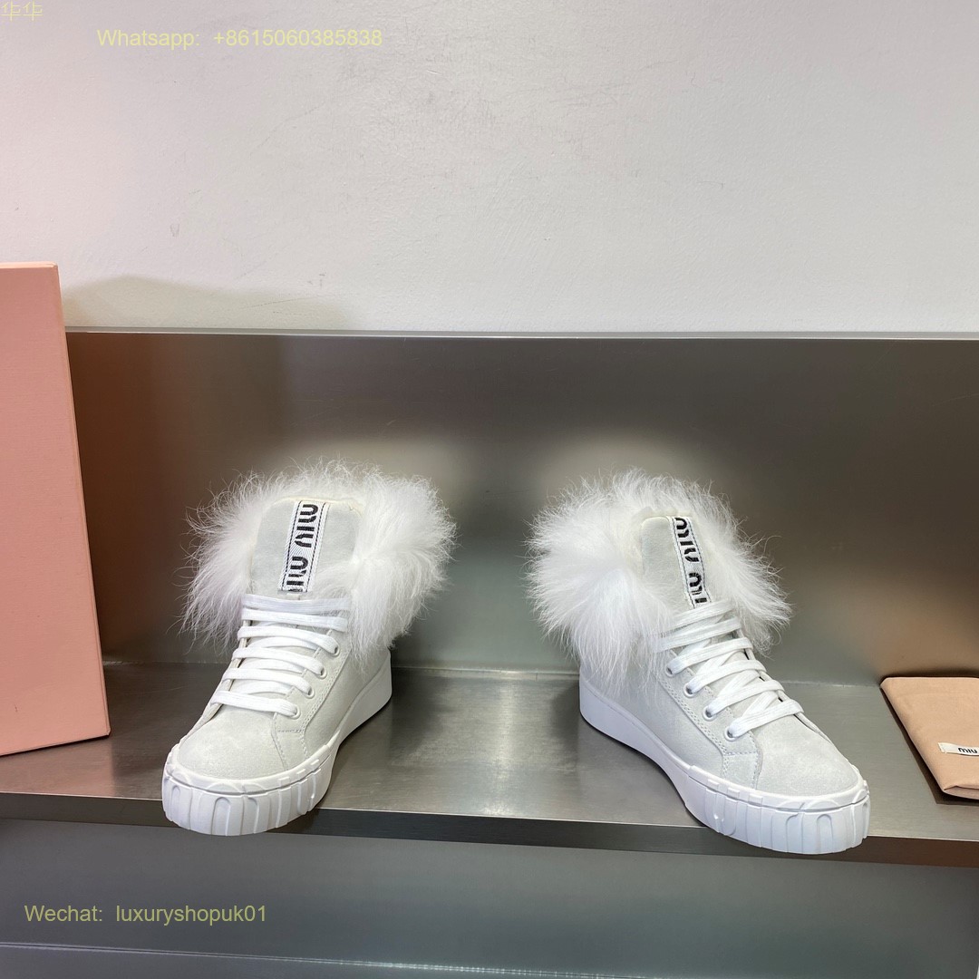 Miu Miu Fur high top sneaker Women Shoes