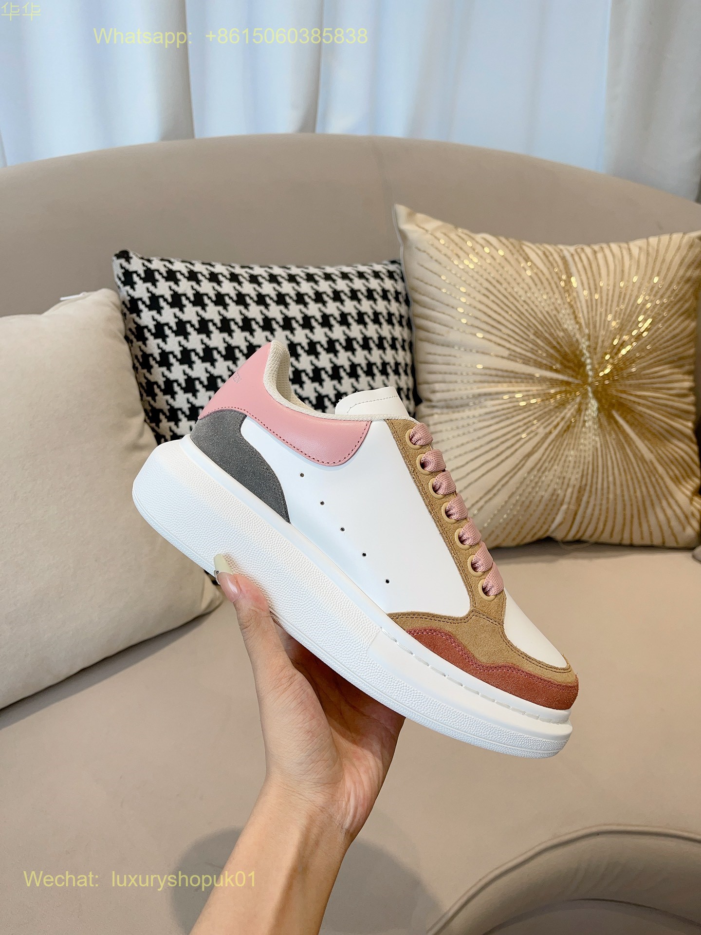 Alexander McQueen Oversized Lace-Up Low-Top Sneakers Mens Women Sports Shoes