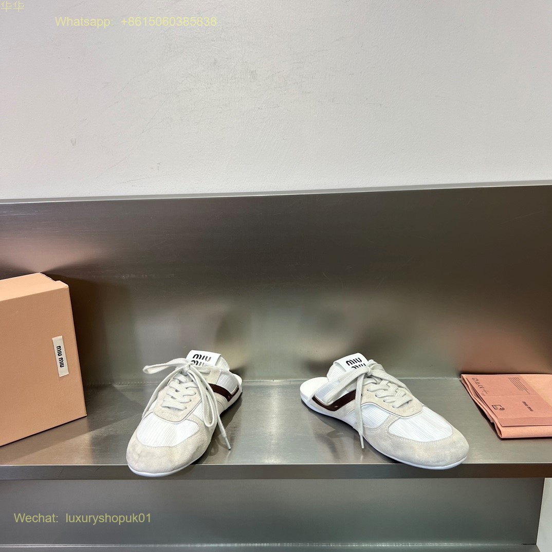 Miu Miu Mule slipper slip on Sneakers Women Mens Shoes
