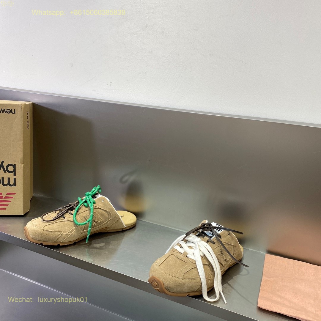 Miu Miu New Balance 530 Sl Suede Mule Slip on slipper Sneakers Mens Women Shoes