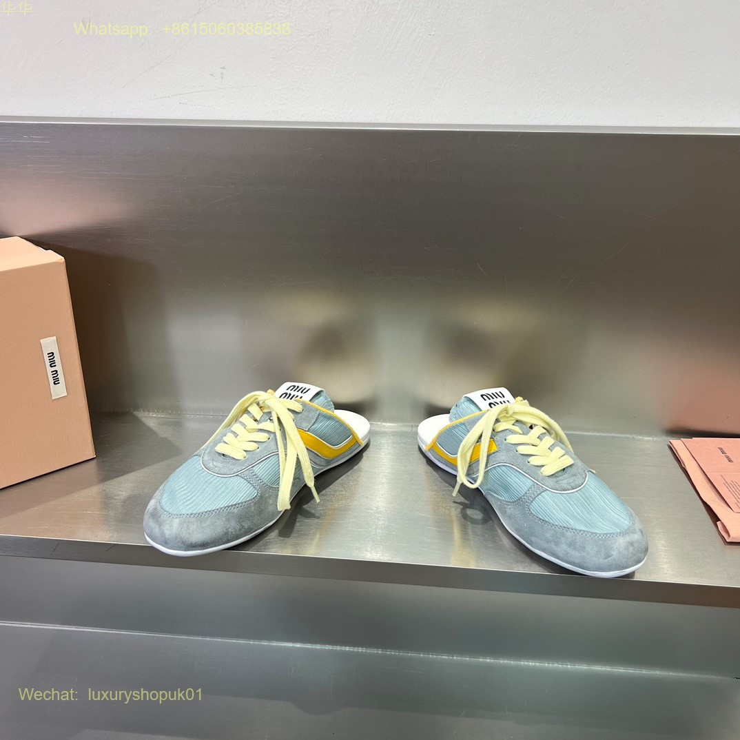 Miu Miu Mule slipper slip on Sneakers Women Mens Shoes