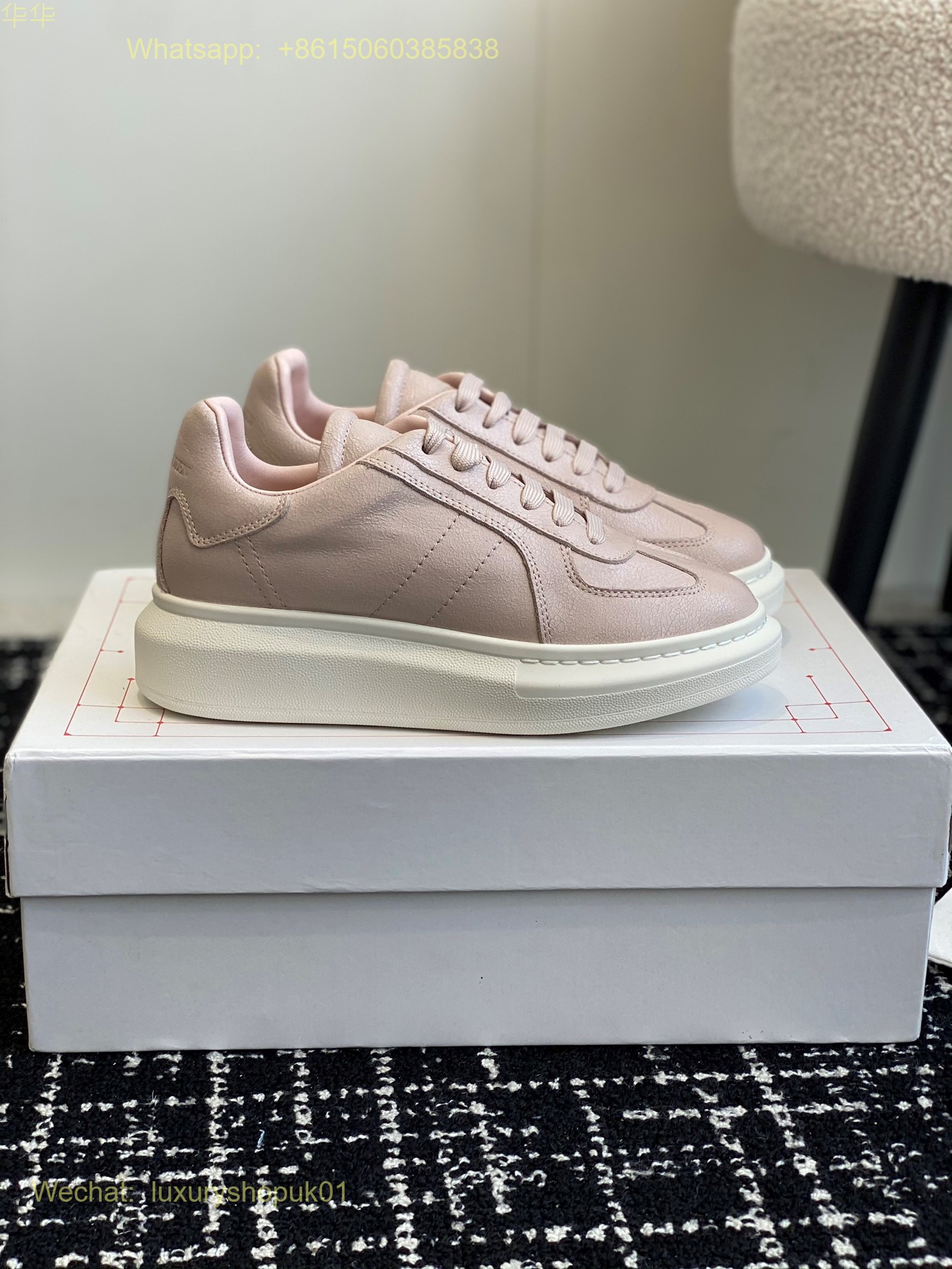 Alexander McQueen Oversized Lace-Up Low-Top Sneakers Mens Women Sports Shoes