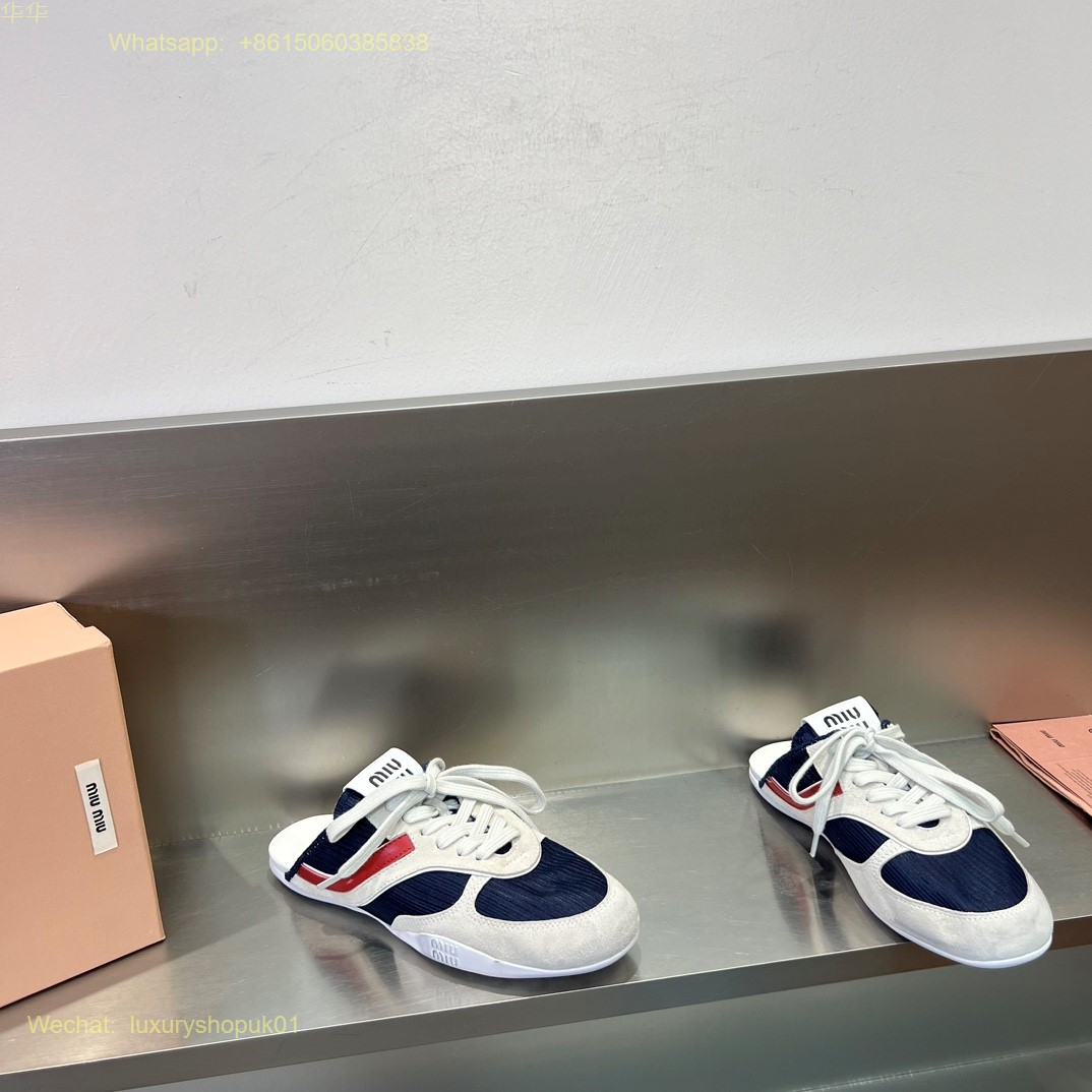Miu Miu Mule slipper slip on Sneakers Women Mens Shoes