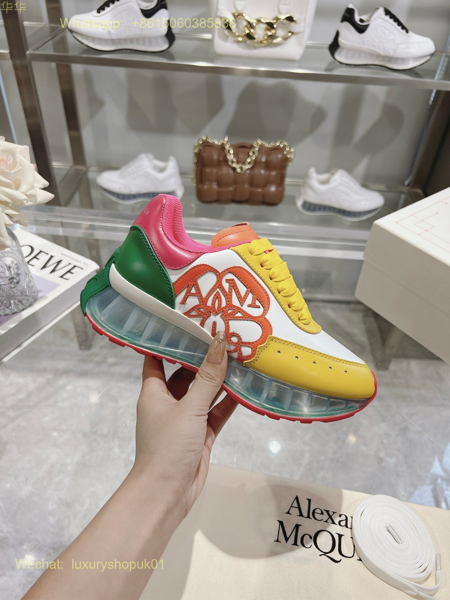 Alexander McQueen Leather Sprint Runner Sneakers Mens Women Shoes