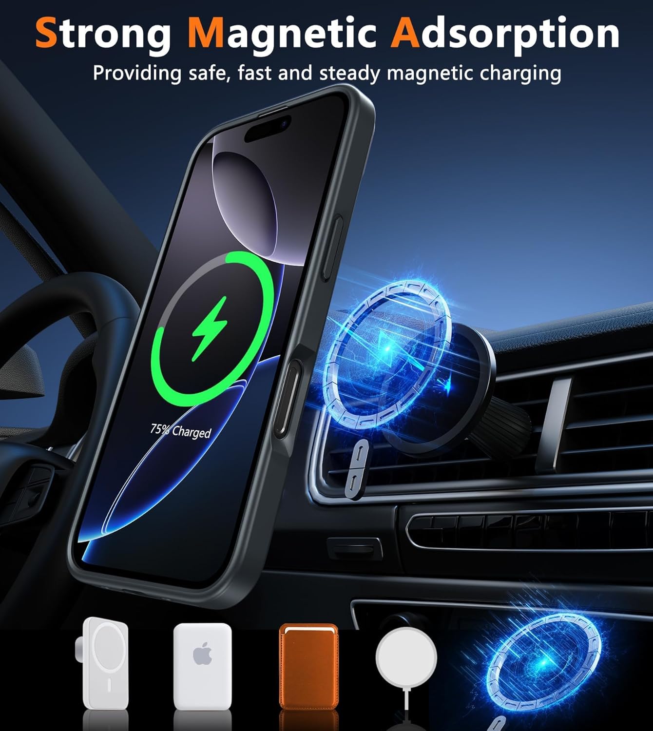 FNTCASE for iPhone 12 Phone Case: for iPhone 12 Pro Magnetic Matte Textured Military Grade Drop Protection Translucent Cell Cover - Slim Durable Shockproof Protective Bumper