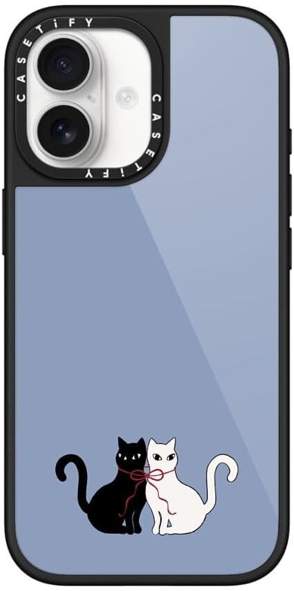 CASETiFY Glaze iPhone 17 Pro Max Case [Glossy Finish/Compatible with Magsafe / 4.9 ft. 1X Military Grade Drop Protection] - Bow Cats - Black