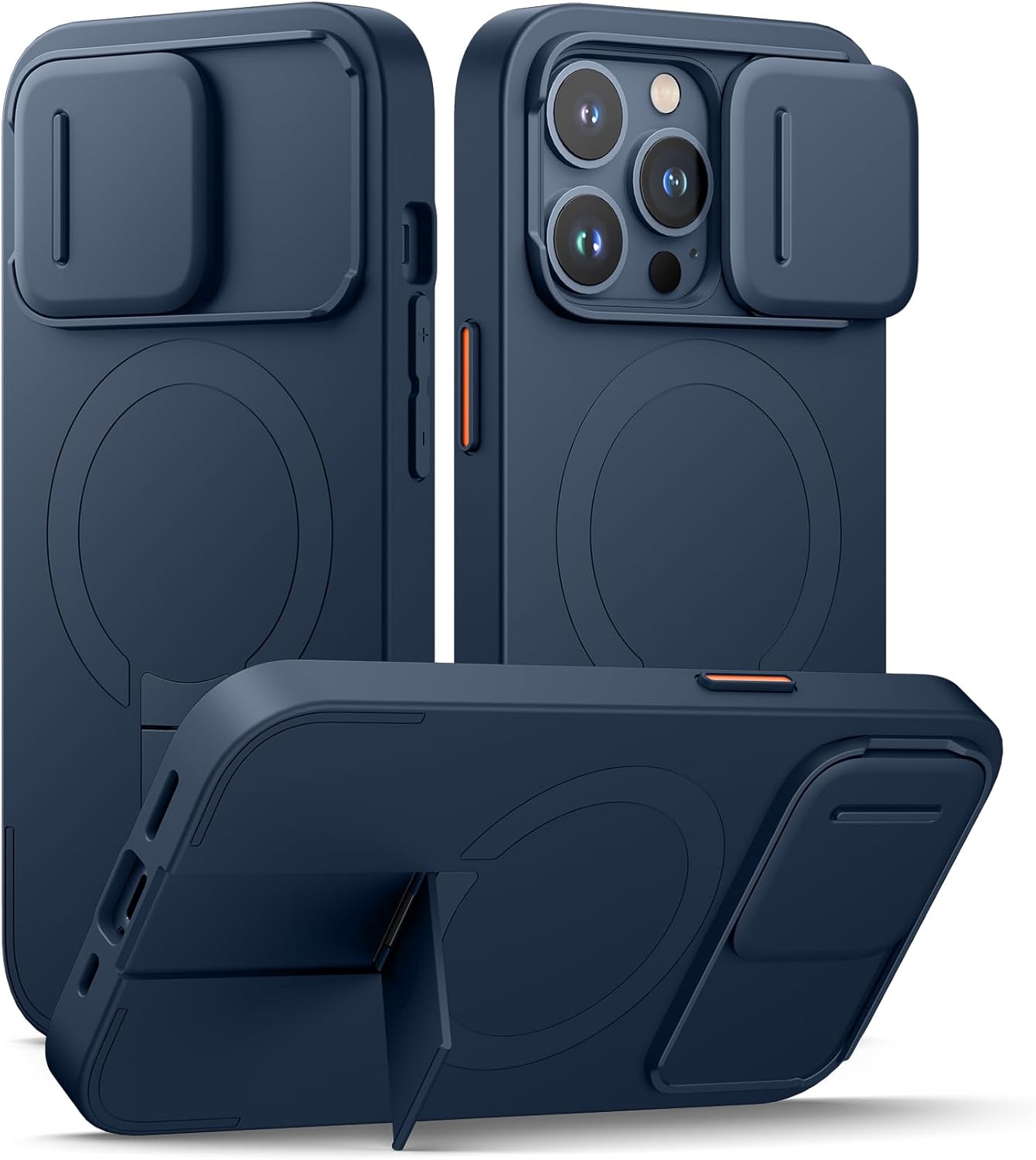 SURITCH for iPhone 12/12 Pro Case with Magnetic Camera Slide Cover and Adjustable Kickstand, Compatible with MagSafe, Shockproof Bumper Case Slim Protective Cover for iPhone 12/12 Pro 6.1 Inch, Black