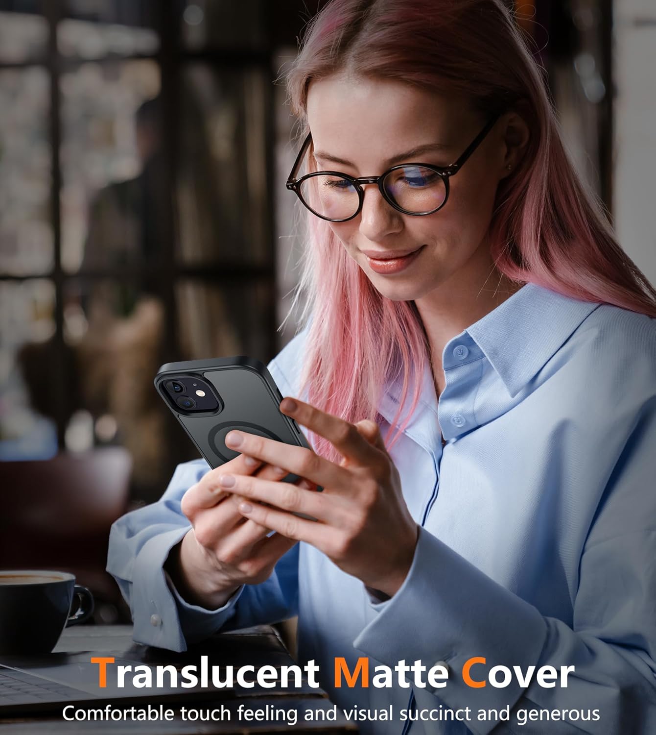 FNTCASE for iPhone 12 Phone Case: for iPhone 12 Pro Magnetic Matte Textured Military Grade Drop Protection Translucent Cell Cover - Slim Durable Shockproof Protective Bumper