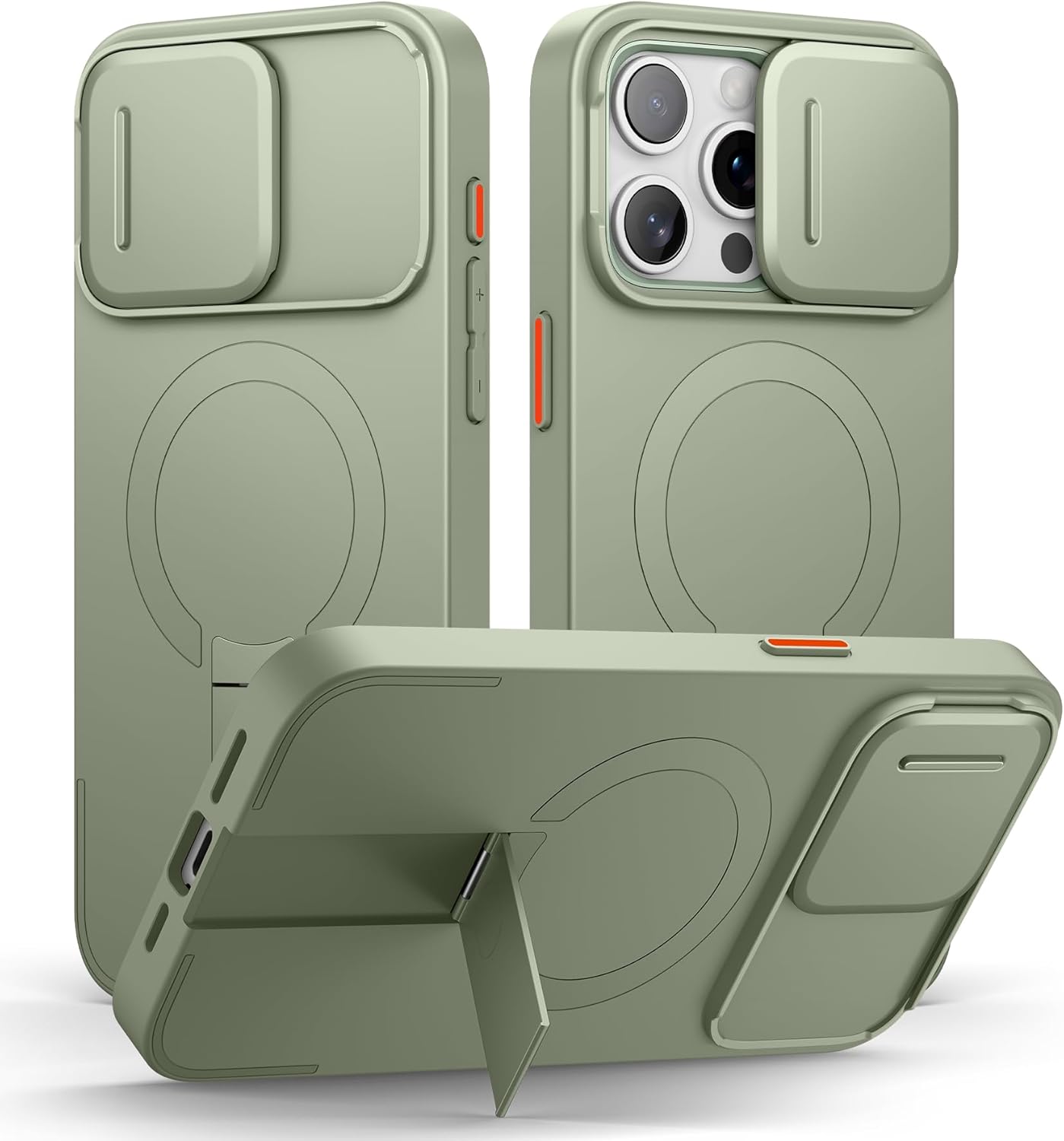 SURITCH for iPhone 12/12 Pro Case with Magnetic Camera Slide Cover and Adjustable Kickstand, Compatible with MagSafe, Shockproof Bumper Case Slim Protective Cover for iPhone 12/12 Pro 6.1 Inch, Black