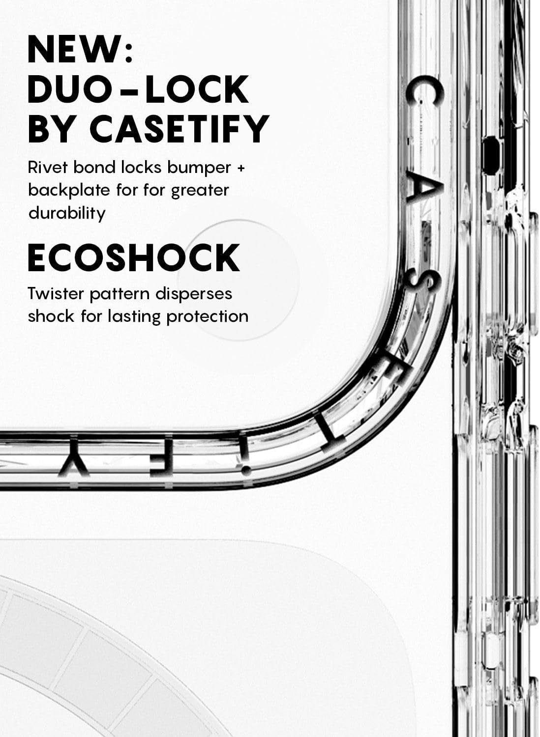 CASETiFY Compact iPhone 17 Pro Max Case [Slim and Sleek/Compatible with Magsafe / 4 ft. 2X Military Grade Drop Protection] - Fierce Tiger - Clear Black