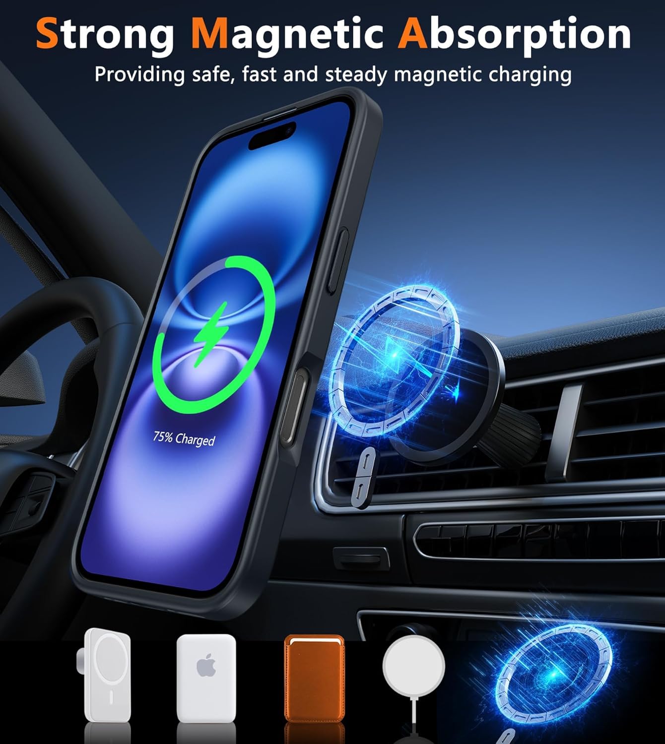 FNTCASE for iPhone 12 Phone Case: for iPhone 12 Pro Magnetic Matte Textured Military Grade Drop Protection Translucent Cell Cover - Slim Durable Shockproof Protective Bumper