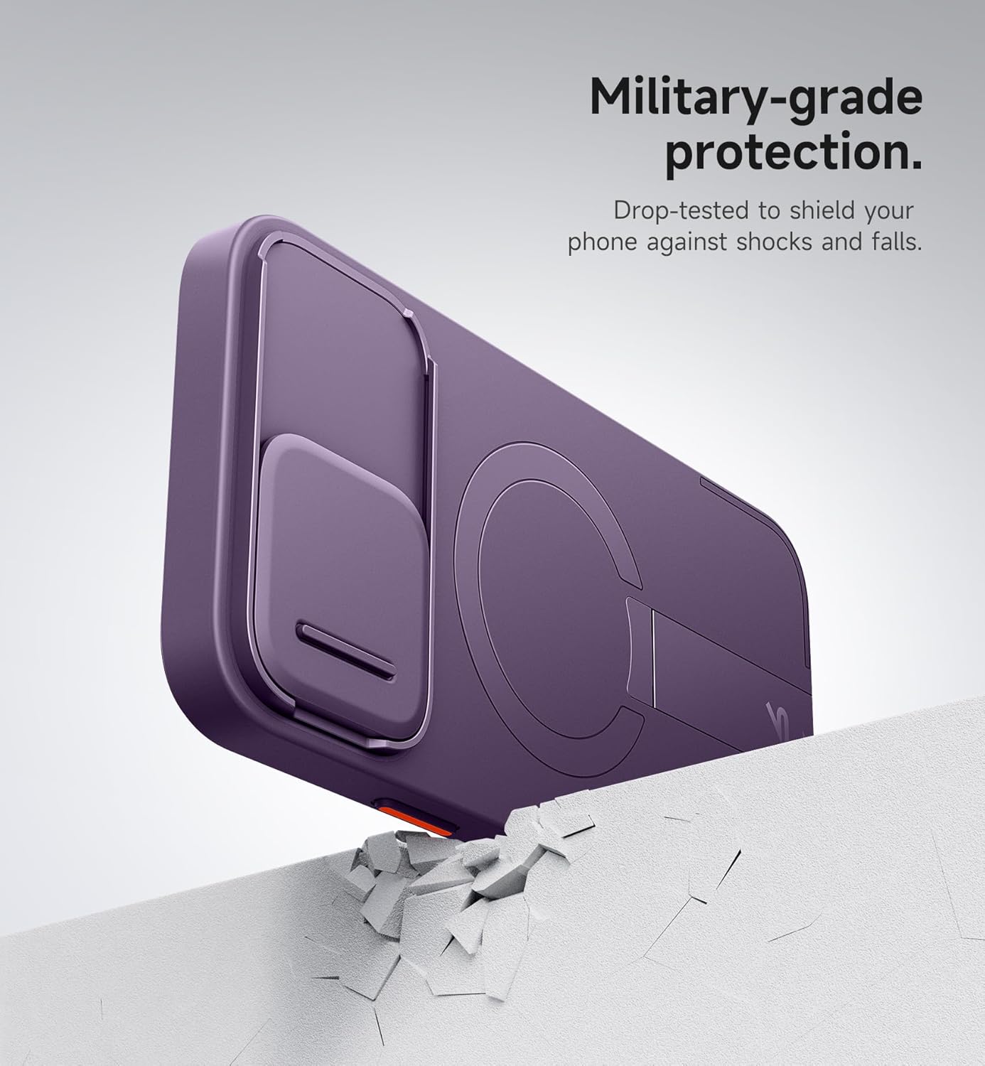 SURITCH for iPhone 12/12 Pro Case with Magnetic Camera Slide Cover and Adjustable Kickstand, Compatible with MagSafe, Shockproof Bumper Case Slim Protective Cover for iPhone 12/12 Pro 6.1 Inch, Black