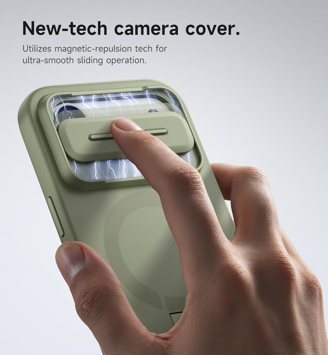 SURITCH for iPhone 12/12 Pro Case with Magnetic Camera Slide Cover and Adjustable Kickstand, Compatible with MagSafe, Shockproof Bumper Case Slim Protective Cover for iPhone 12/12 Pro 6.1 Inch, Black