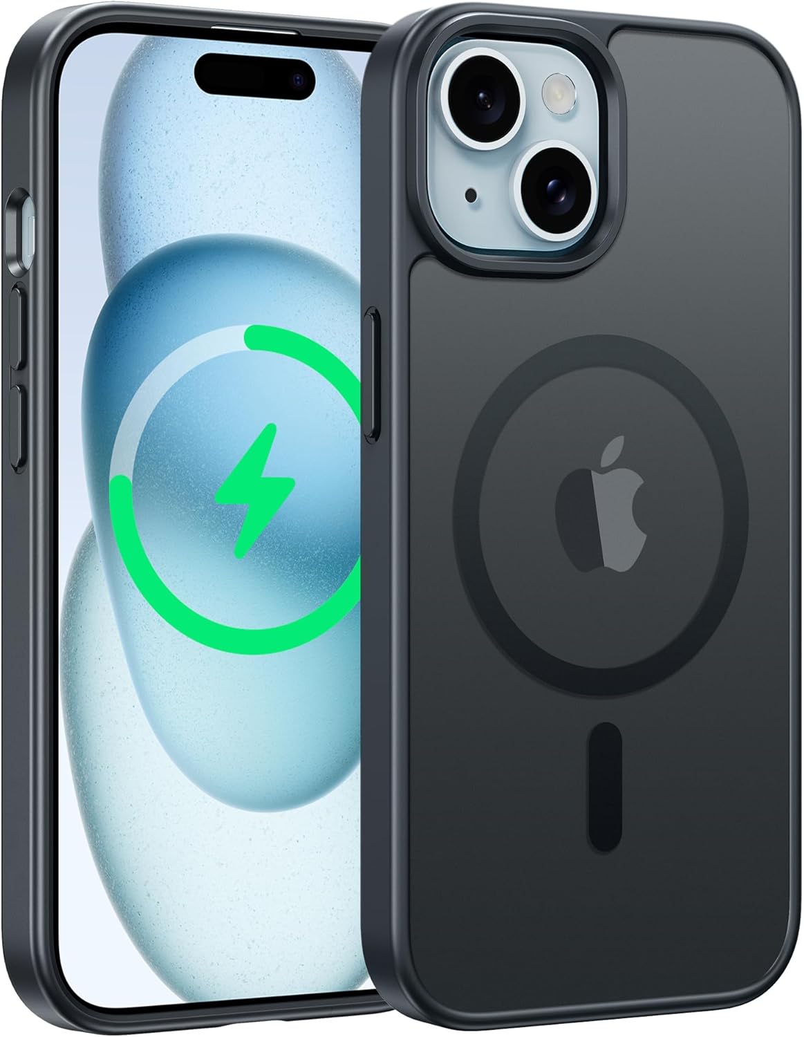 FNTCASE for iPhone 12 Phone Case: for iPhone 12 Pro Magnetic Matte Textured Military Grade Drop Protection Translucent Cell Cover - Slim Durable Shockproof Protective Bumper