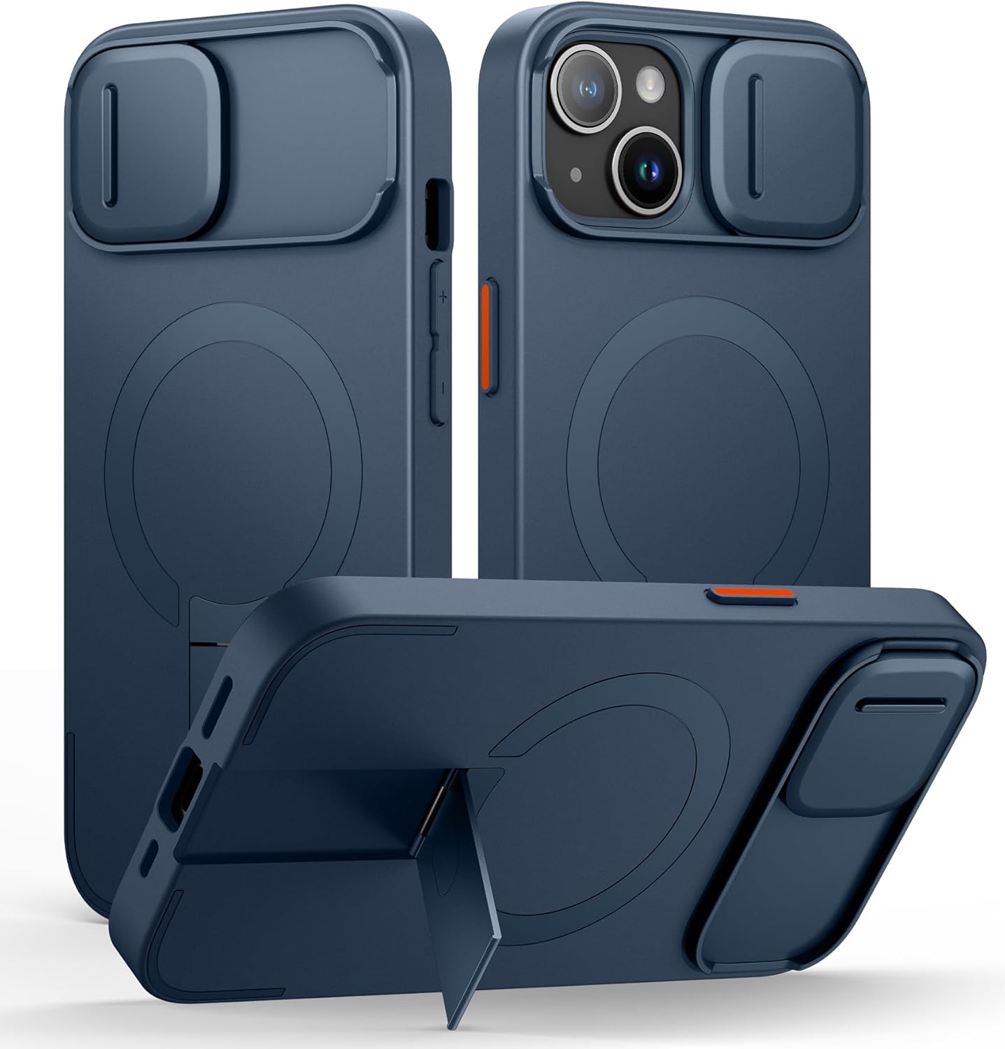 SURITCH for iPhone 12/12 Pro Case with Magnetic Camera Slide Cover and Adjustable Kickstand, Compatible with MagSafe, Shockproof Bumper Case Slim Protective Cover for iPhone 12/12 Pro 6.1 Inch, Black