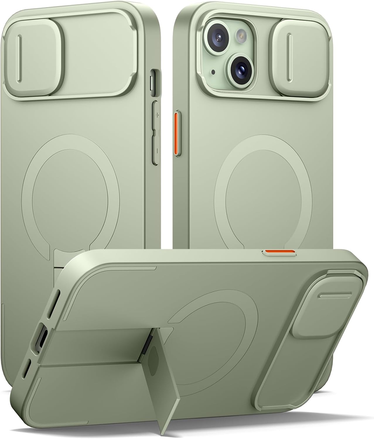 SURITCH for iPhone 12/12 Pro Case with Magnetic Camera Slide Cover and Adjustable Kickstand, Compatible with MagSafe, Shockproof Bumper Case Slim Protective Cover for iPhone 12/12 Pro 6.1 Inch, Black