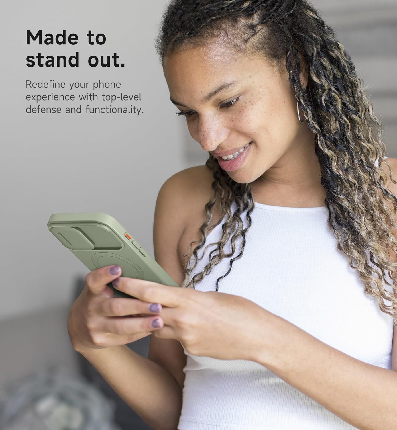 SURITCH for iPhone 12/12 Pro Case with Magnetic Camera Slide Cover and Adjustable Kickstand, Compatible with MagSafe, Shockproof Bumper Case Slim Protective Cover for iPhone 12/12 Pro 6.1 Inch, Black