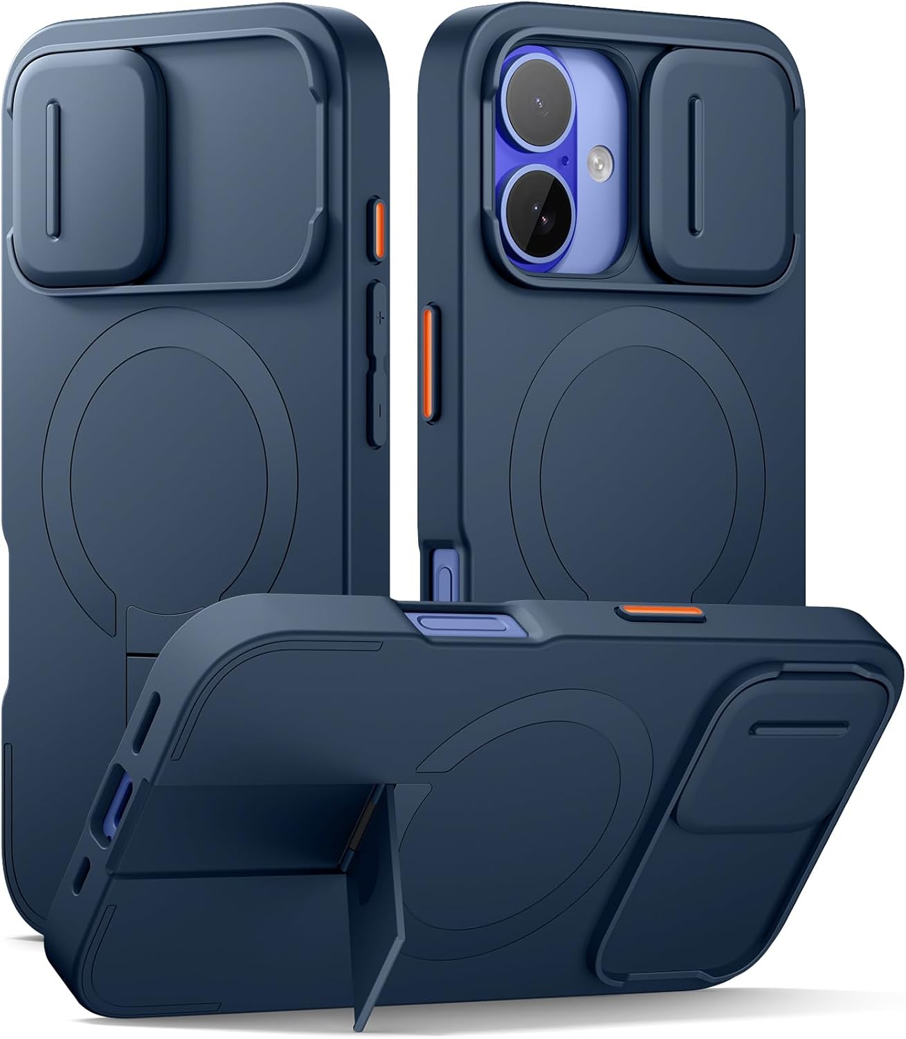 SURITCH for iPhone 12/12 Pro Case with Magnetic Camera Slide Cover and Adjustable Kickstand, Compatible with MagSafe, Shockproof Bumper Case Slim Protective Cover for iPhone 12/12 Pro 6.1 Inch, Black