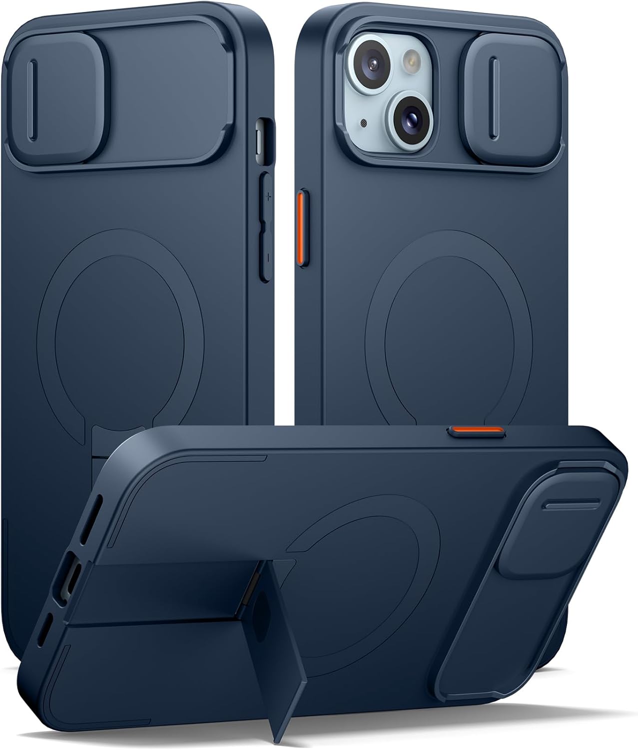 SURITCH for iPhone 12/12 Pro Case with Magnetic Camera Slide Cover and Adjustable Kickstand, Compatible with MagSafe, Shockproof Bumper Case Slim Protective Cover for iPhone 12/12 Pro 6.1 Inch, Black