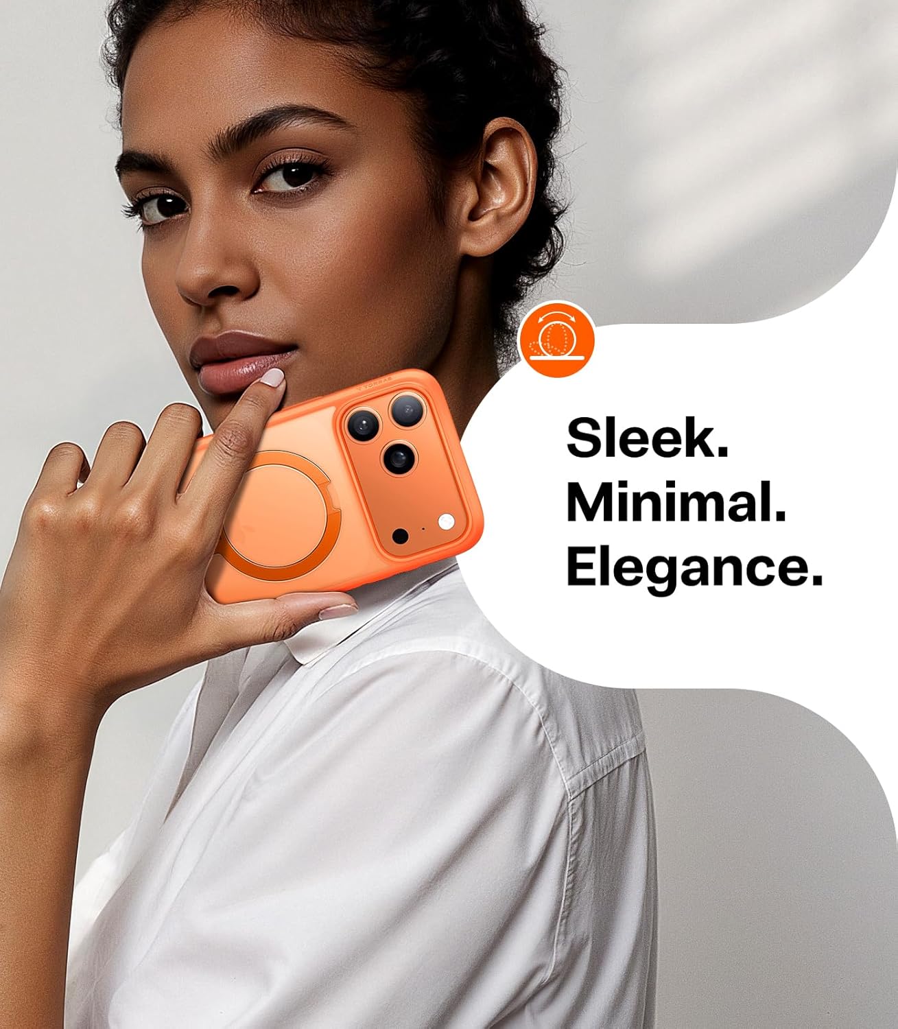 TORRAS Q3 360 Spin for iPhone 17 Pro Max Case Magnetic Stand, Compatible with Magsafe, Military Grade Protection, Camera Control, Built-in Kickstand 17 Pro Max Phone Case 6.9'', Clear