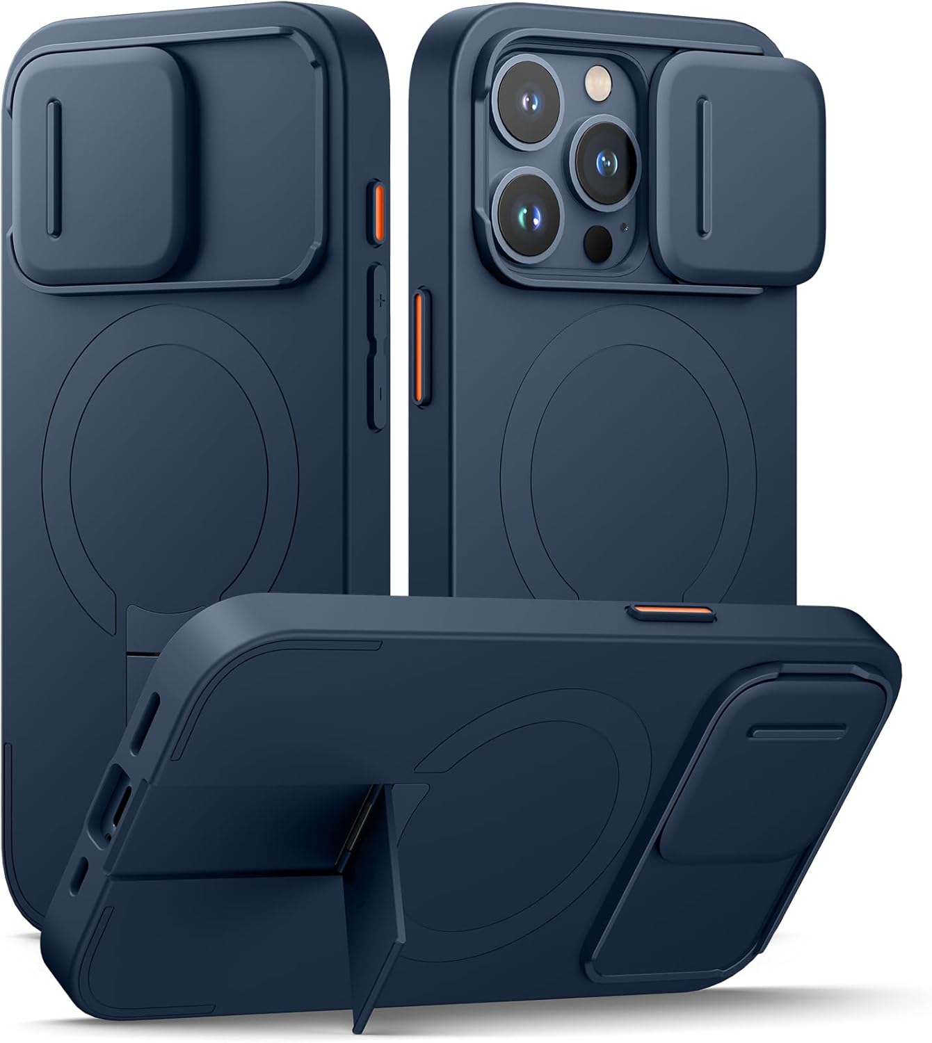 SURITCH for iPhone 12/12 Pro Case with Magnetic Camera Slide Cover and Adjustable Kickstand, Compatible with MagSafe, Shockproof Bumper Case Slim Protective Cover for iPhone 12/12 Pro 6.1 Inch, Black