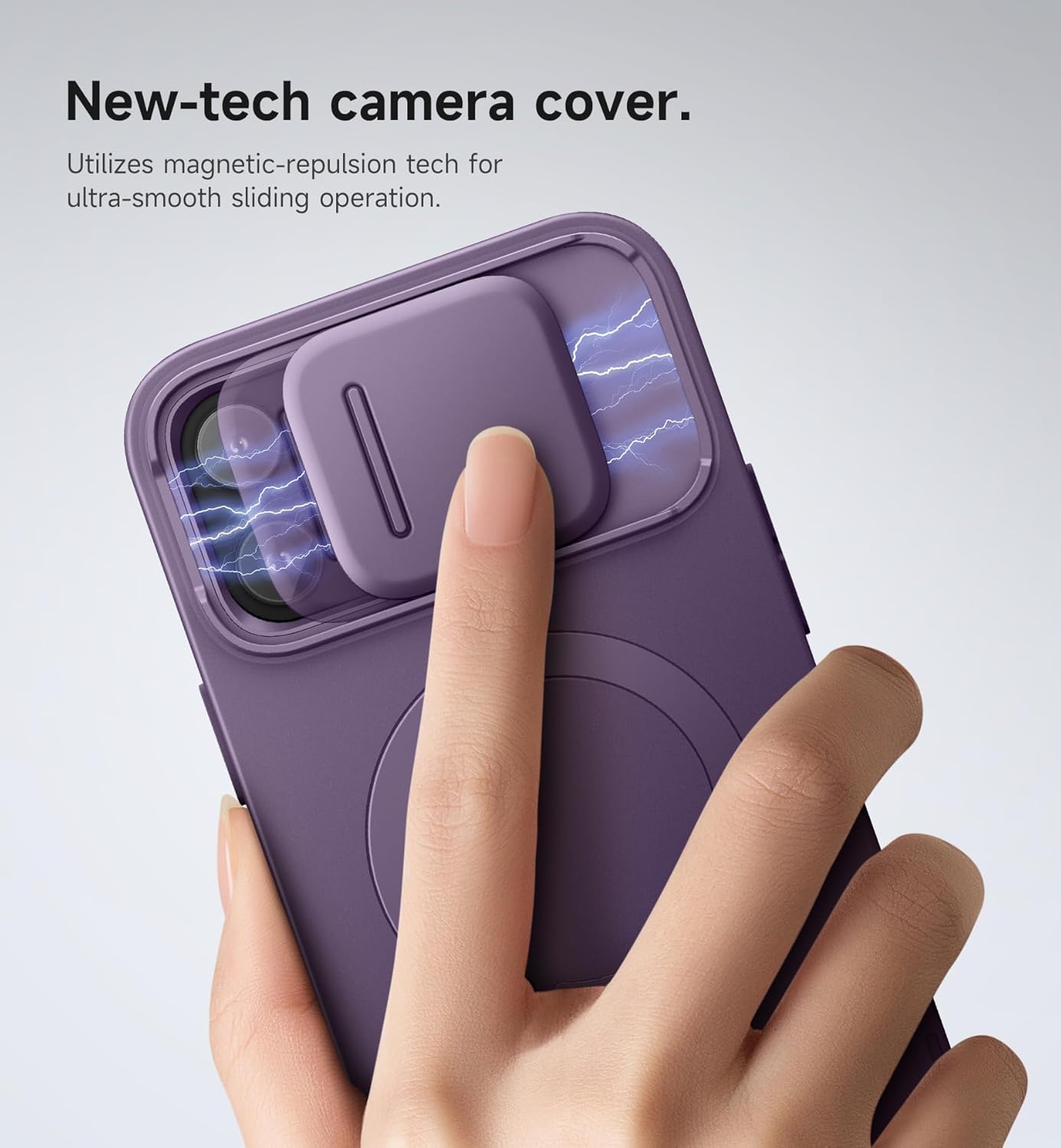 SURITCH for iPhone 12/12 Pro Case with Magnetic Camera Slide Cover and Adjustable Kickstand, Compatible with MagSafe, Shockproof Bumper Case Slim Protective Cover for iPhone 12/12 Pro 6.1 Inch, Black