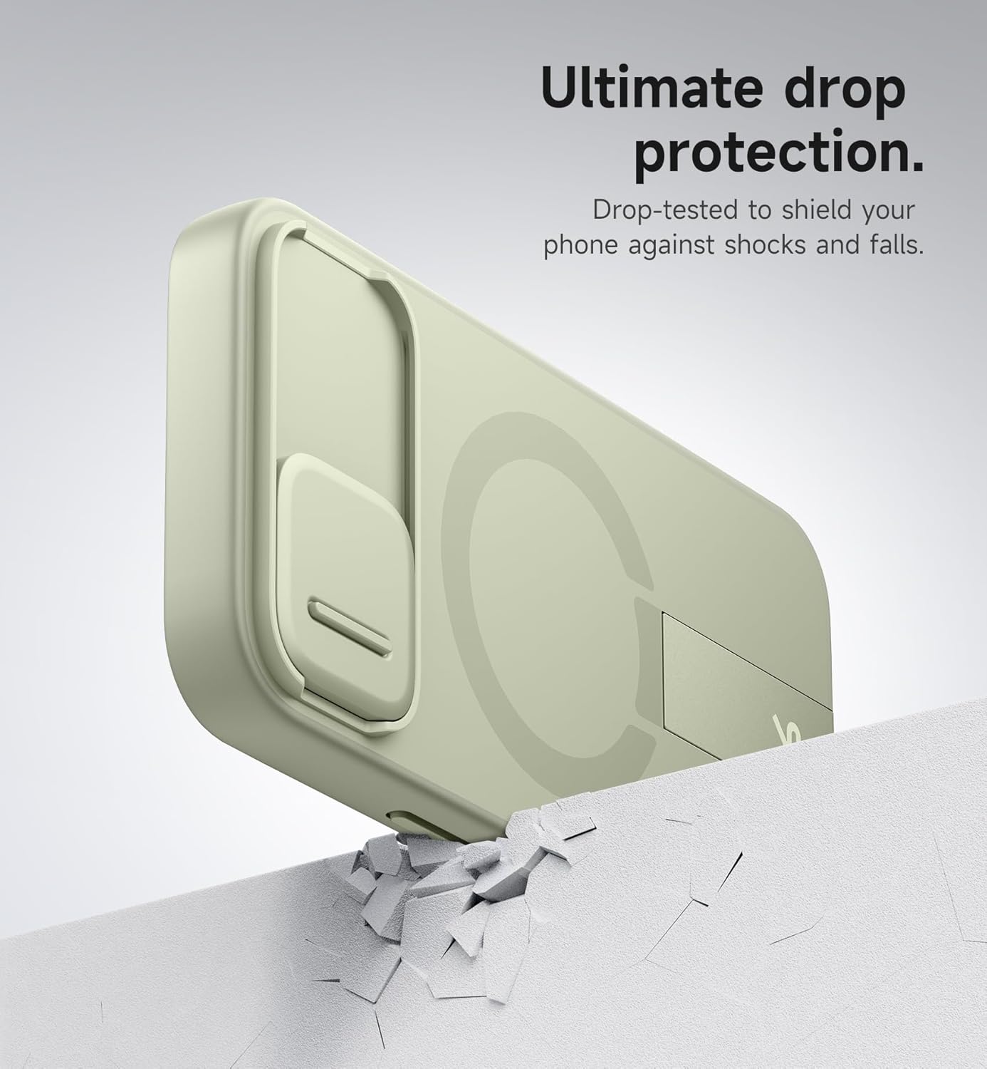 SURITCH for iPhone 12/12 Pro Case with Magnetic Camera Slide Cover and Adjustable Kickstand, Compatible with MagSafe, Shockproof Bumper Case Slim Protective Cover for iPhone 12/12 Pro 6.1 Inch, Black