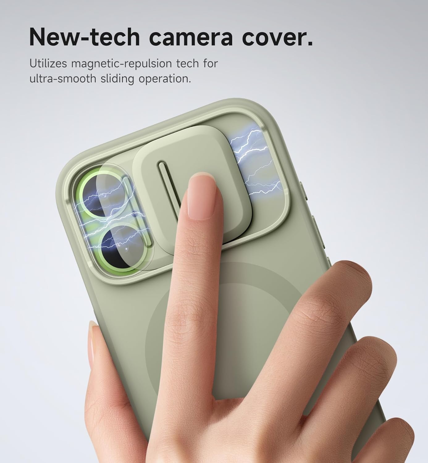 SURITCH for iPhone 12/12 Pro Case with Magnetic Camera Slide Cover and Adjustable Kickstand, Compatible with MagSafe, Shockproof Bumper Case Slim Protective Cover for iPhone 12/12 Pro 6.1 Inch, Black