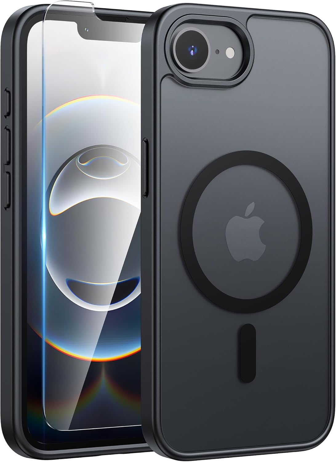 FNTCASE for iPhone 12 Phone Case: for iPhone 12 Pro Magnetic Matte Textured Military Grade Drop Protection Translucent Cell Cover - Slim Durable Shockproof Protective Bumper