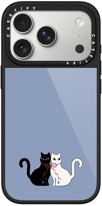 CASETiFY Glaze iPhone 17 Pro Max Case [Glossy Finish/Compatible with Magsafe / 4.9 ft. 1X Military Grade Drop Protection] - Bow Cats - Black