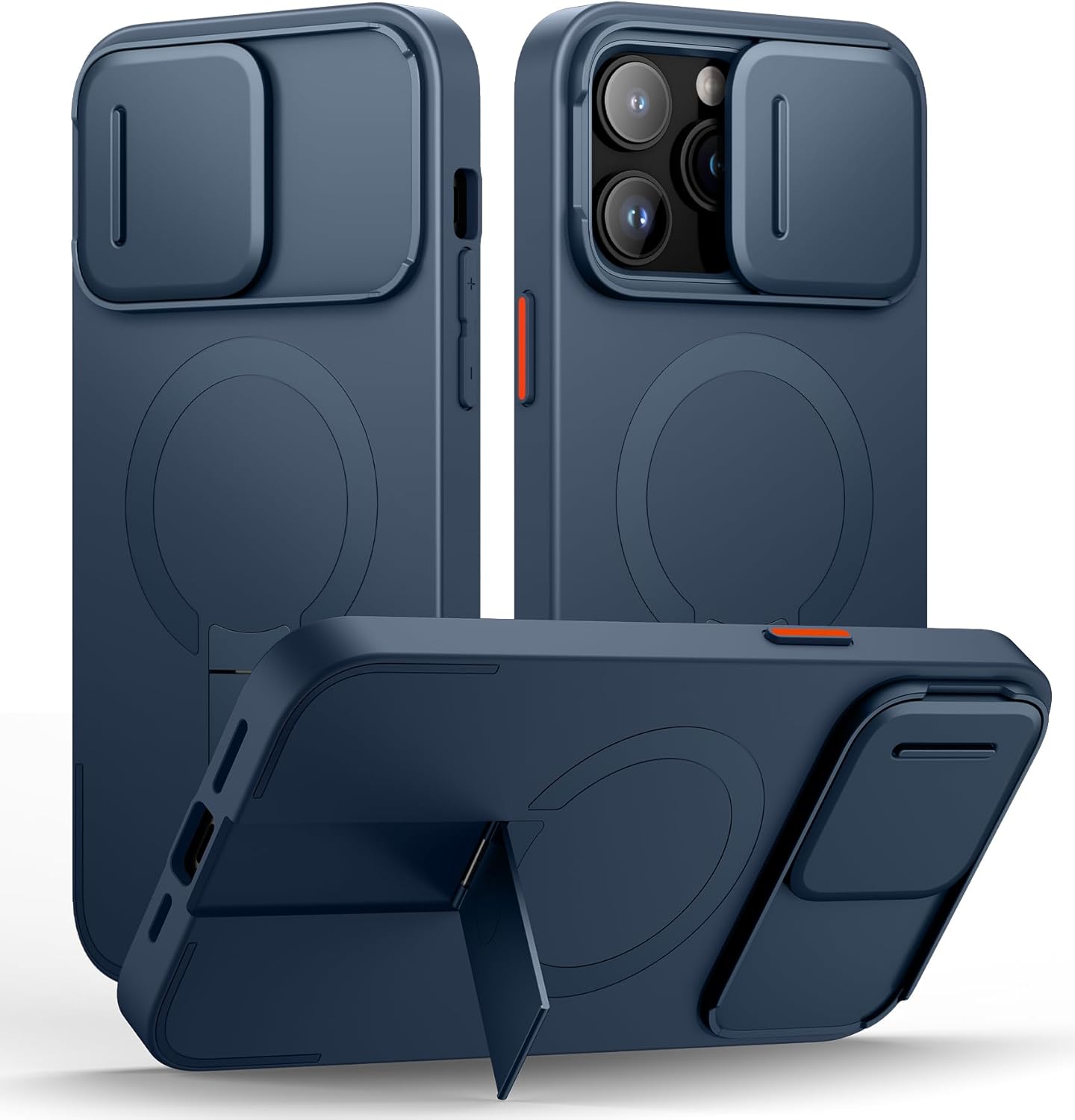 SURITCH for iPhone 12/12 Pro Case with Magnetic Camera Slide Cover and Adjustable Kickstand, Compatible with MagSafe, Shockproof Bumper Case Slim Protective Cover for iPhone 12/12 Pro 6.1 Inch, Black