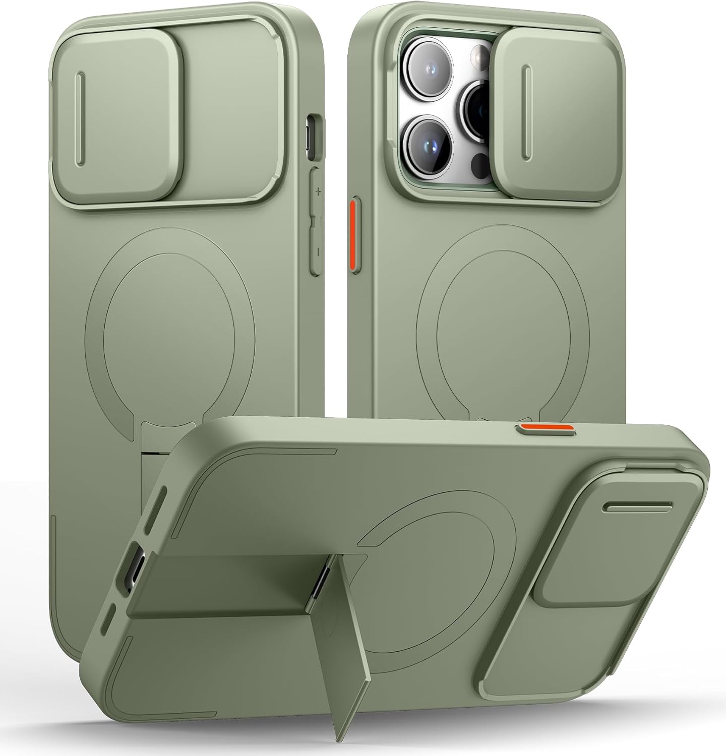 SURITCH for iPhone 12/12 Pro Case with Magnetic Camera Slide Cover and Adjustable Kickstand, Compatible with MagSafe, Shockproof Bumper Case Slim Protective Cover for iPhone 12/12 Pro 6.1 Inch, Black