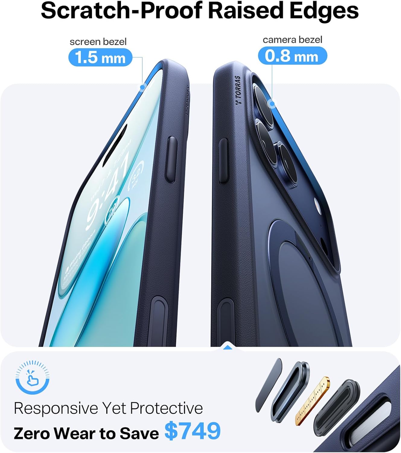 TORRAS Q3 360 Spin for iPhone 17 Pro Max Case Magnetic Stand, Compatible with Magsafe, Military Grade Protection, Camera Control, Built-in Kickstand 17 Pro Max Phone Case 6.9'', Clear