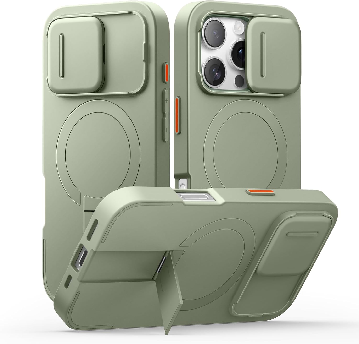 SURITCH for iPhone 12/12 Pro Case with Magnetic Camera Slide Cover and Adjustable Kickstand, Compatible with MagSafe, Shockproof Bumper Case Slim Protective Cover for iPhone 12/12 Pro 6.1 Inch, Black