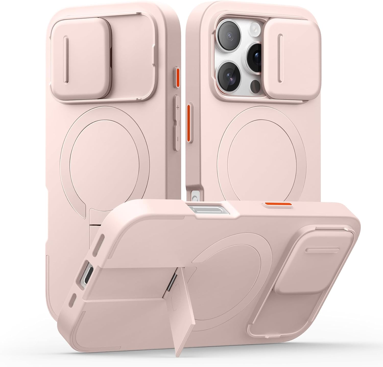 SURITCH for iPhone 12/12 Pro Case with Magnetic Camera Slide Cover and Adjustable Kickstand, Compatible with MagSafe, Shockproof Bumper Case Slim Protective Cover for iPhone 12/12 Pro 6.1 Inch, Black