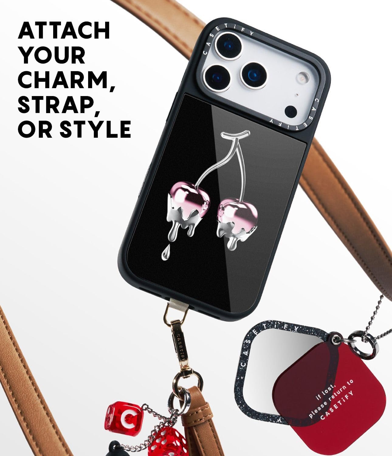 CASETiFY Glaze iPhone 17 Pro Max Case [Glossy Finish/Compatible with Magsafe / 4.9 ft. 1X Military Grade Drop Protection] - Bow Cats - Black