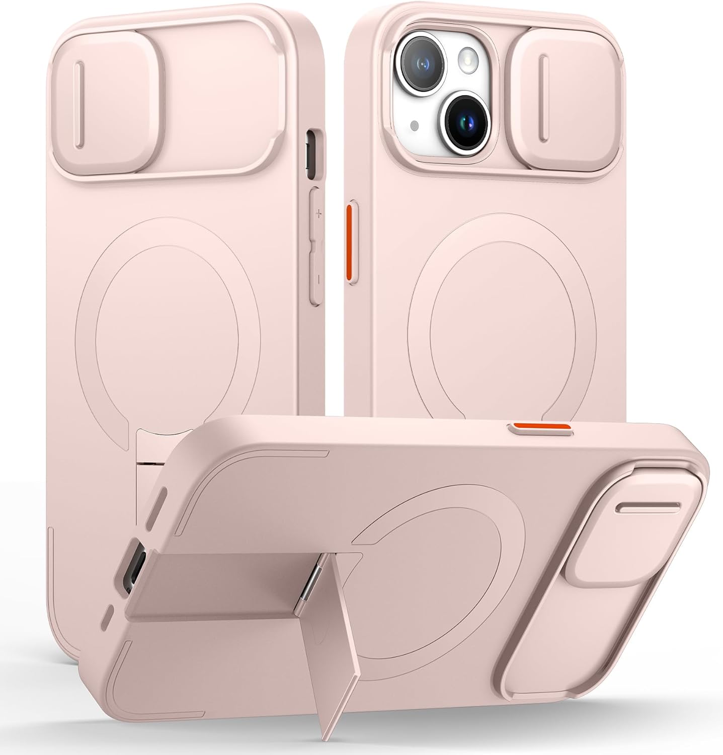 SURITCH for iPhone 12/12 Pro Case with Magnetic Camera Slide Cover and Adjustable Kickstand, Compatible with MagSafe, Shockproof Bumper Case Slim Protective Cover for iPhone 12/12 Pro 6.1 Inch, Black