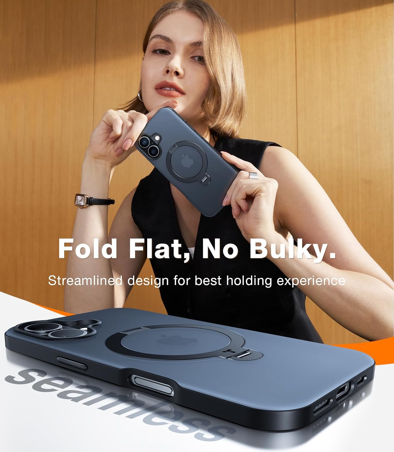 TORRAS Q3 360 Spin for iPhone 17 Pro Max Case Magnetic Stand, Compatible with Magsafe, Military Grade Protection, Camera Control, Built-in Kickstand 17 Pro Max Phone Case 6.9'', Clear