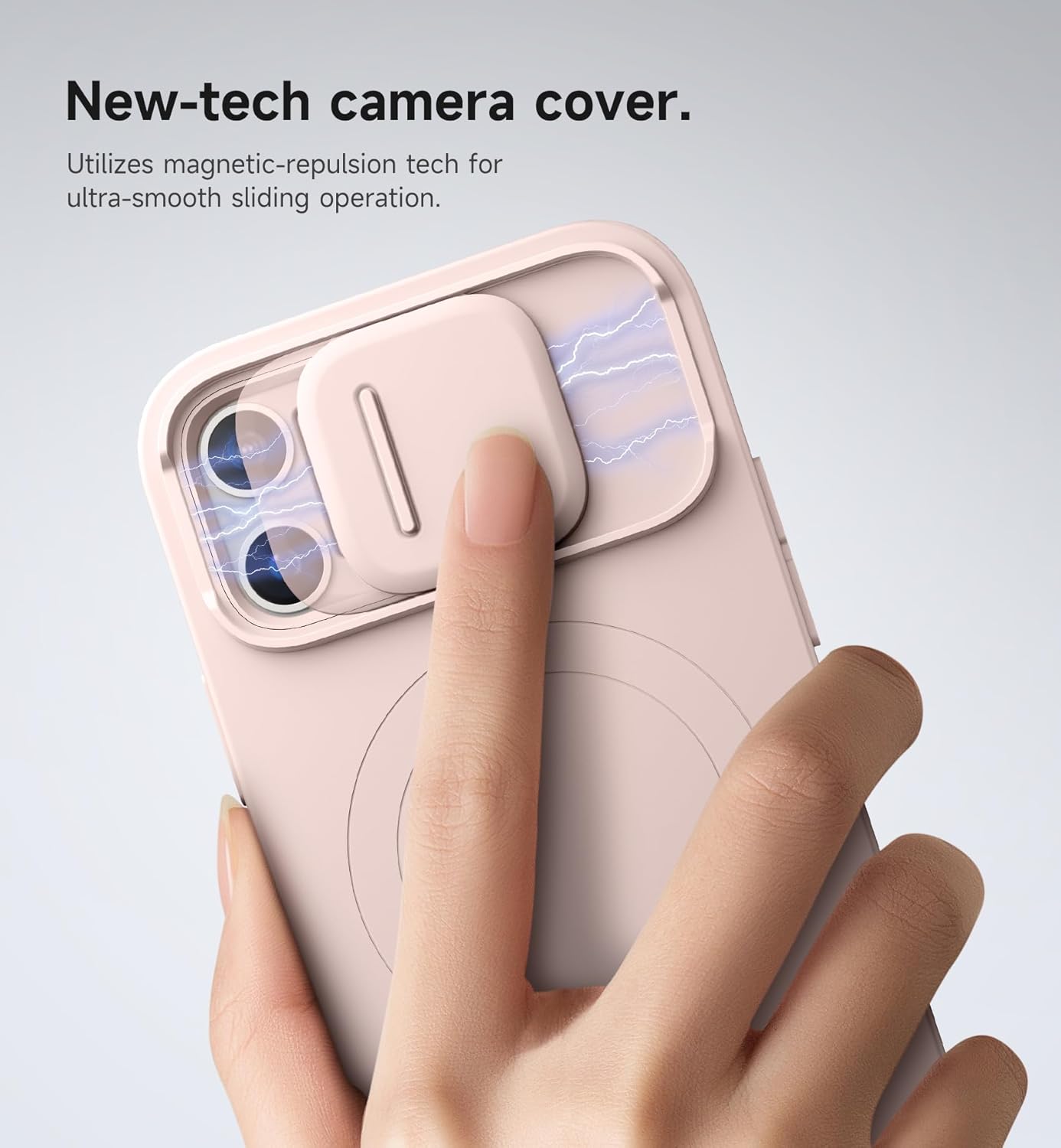 SURITCH for iPhone 12/12 Pro Case with Magnetic Camera Slide Cover and Adjustable Kickstand, Compatible with MagSafe, Shockproof Bumper Case Slim Protective Cover for iPhone 12/12 Pro 6.1 Inch, Black