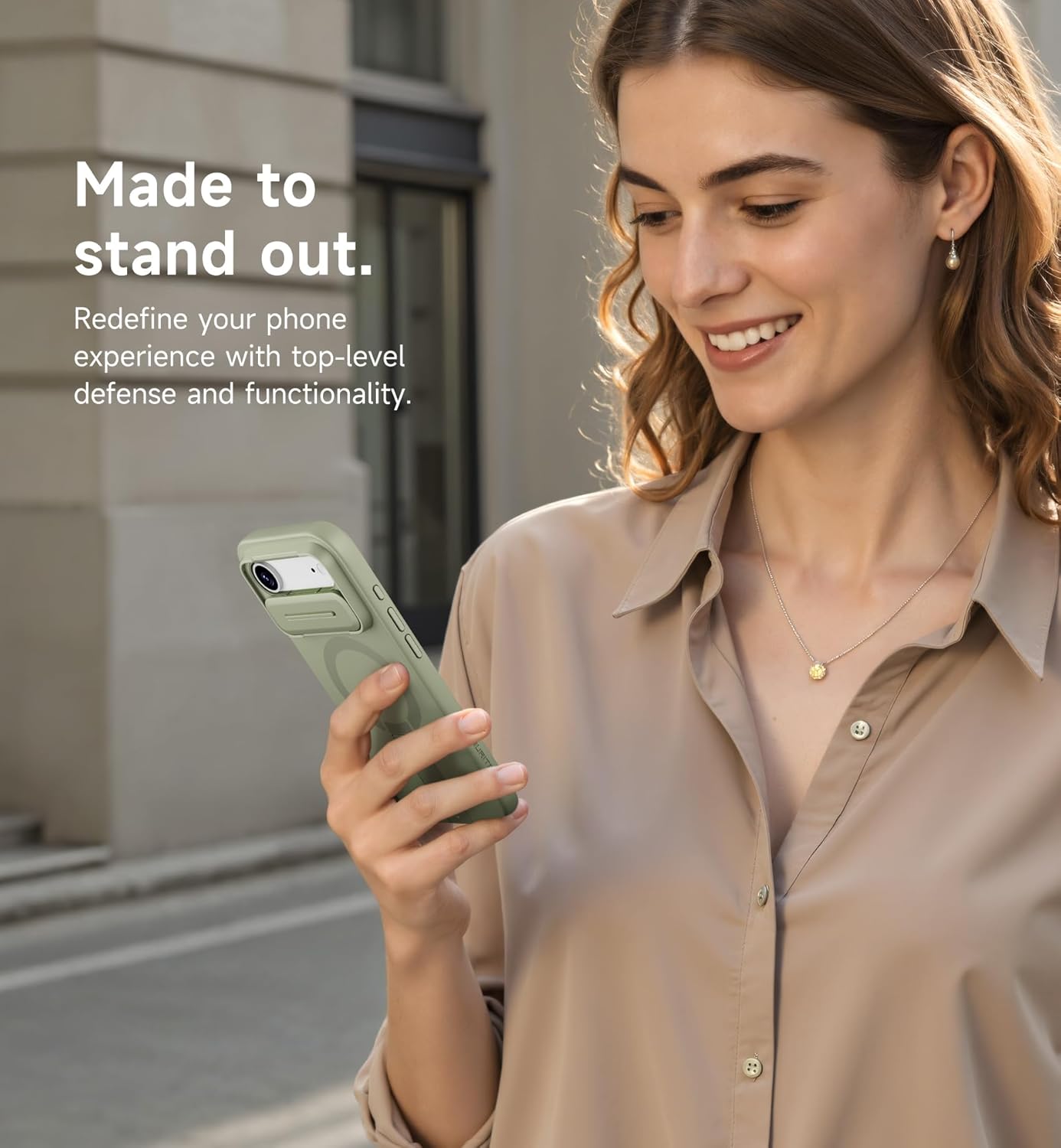 SURITCH for iPhone 12/12 Pro Case with Magnetic Camera Slide Cover and Adjustable Kickstand, Compatible with MagSafe, Shockproof Bumper Case Slim Protective Cover for iPhone 12/12 Pro 6.1 Inch, Black